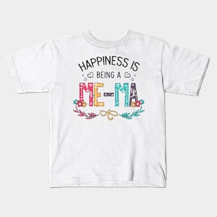 Happiness Is Being A Me-Ma Wildflowers Valentines Mothers Day Kids T-Shirt